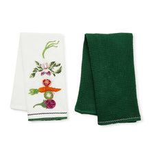 Cargar imagen en el visor de la galería, Vegetable Embroidered Dish Towels, Set of 2