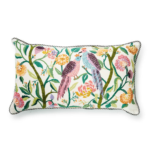Carnivale Two Birds Lumbar Throw Pillow