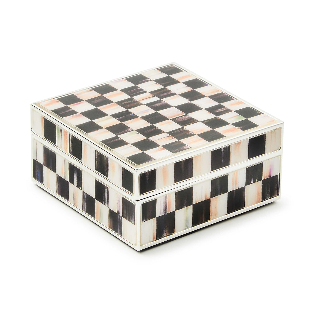 Courtly Check Silver Plated Trinket Box