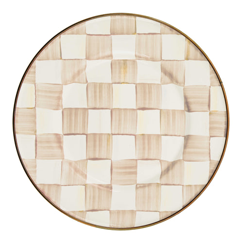 Mocha Check Salad Plate
