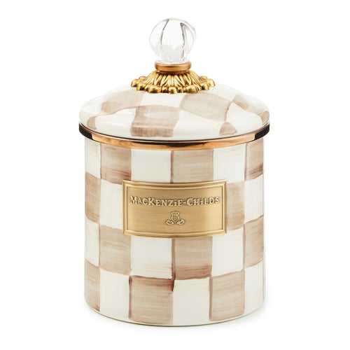 Mocha Check Small Canister