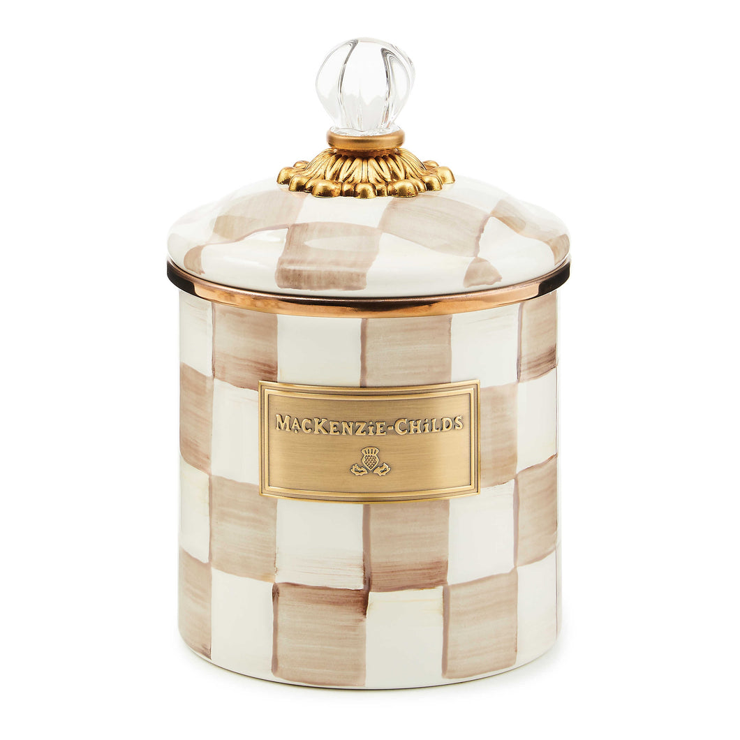 Mocha Check Small Canister