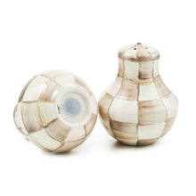 Cargar imagen en el visor de la galería, Mocha Check Salt &amp; Pepper Shakers