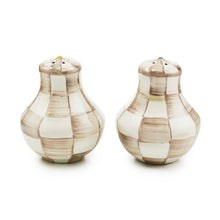 Cargar imagen en el visor de la galería, Mocha Check Salt &amp; Pepper Shakers
