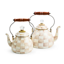 Cargar imagen en el visor de la galería, Mocha Check 3 Quart Tea Kettle