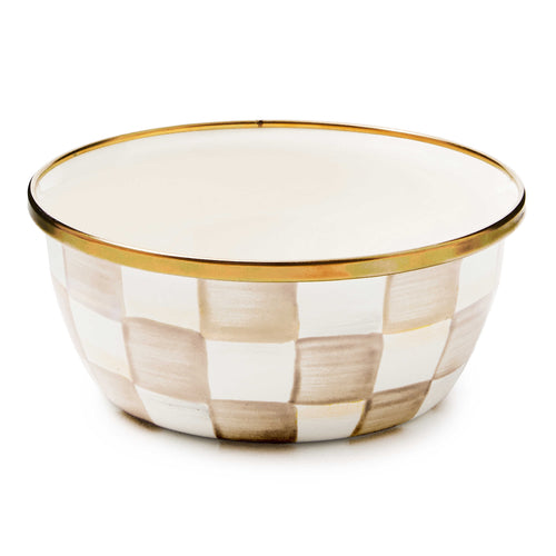 Mocha Check Pinch Bowl