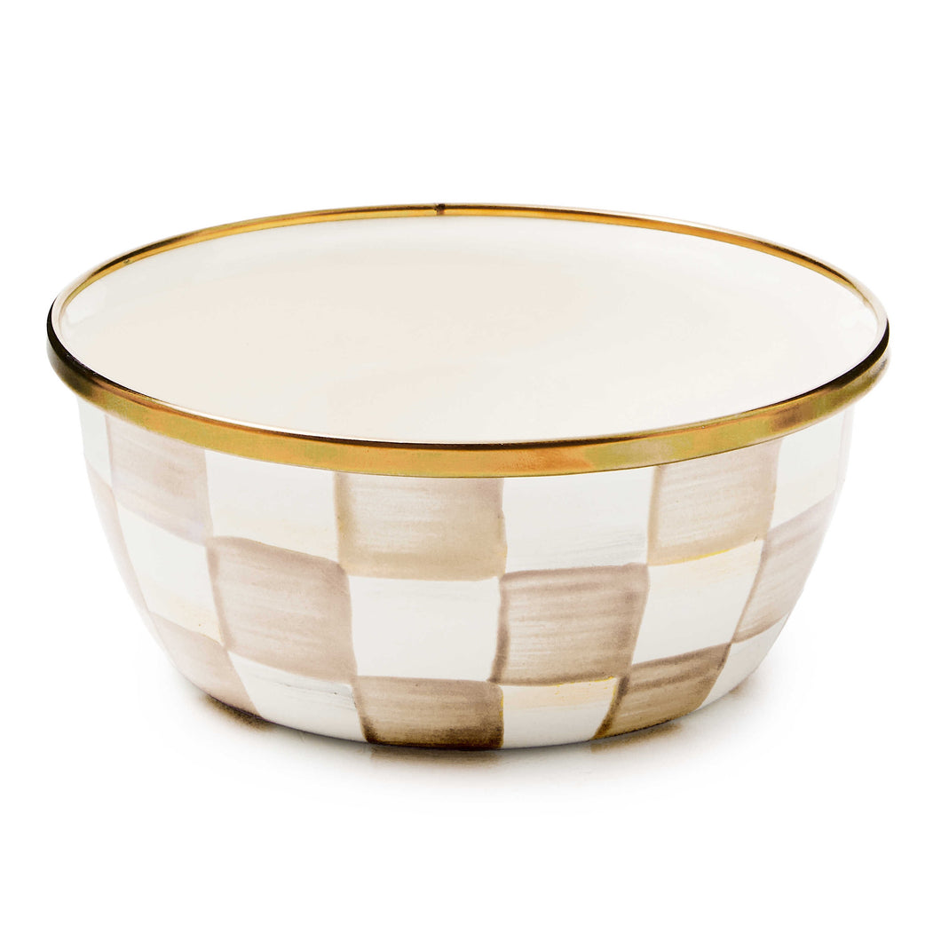 Mocha Check Pinch Bowl