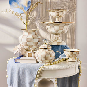 Mocha Check 4 Cup Teapot