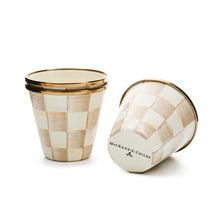 Cargar imagen en el visor de la galería, Mocha Check Herb Pots, Set of 3