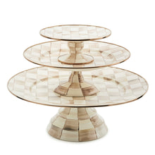 Cargar imagen en el visor de la galería, Mocha Check Large Pedestal Platter