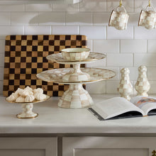 Cargar imagen en el visor de la galería, Mocha Check Small Pedestal Platter