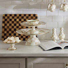 Cargar imagen en el visor de la galería, Mocha Check Mini Pedestal Platter
