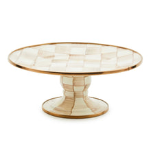 Cargar imagen en el visor de la galería, Mocha Check Mini Pedestal Platter