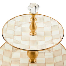 Cargar imagen en el visor de la galería, Mocha Check Two Tier Sweet Stand
