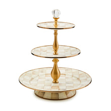 Cargar imagen en el visor de la galería, Mocha Check Three Tier Sweet Stand