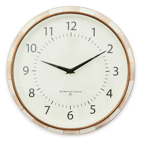 Mocha Check School Wall Clock