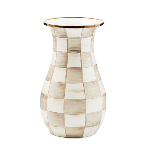 Mocha Check Tall Vase