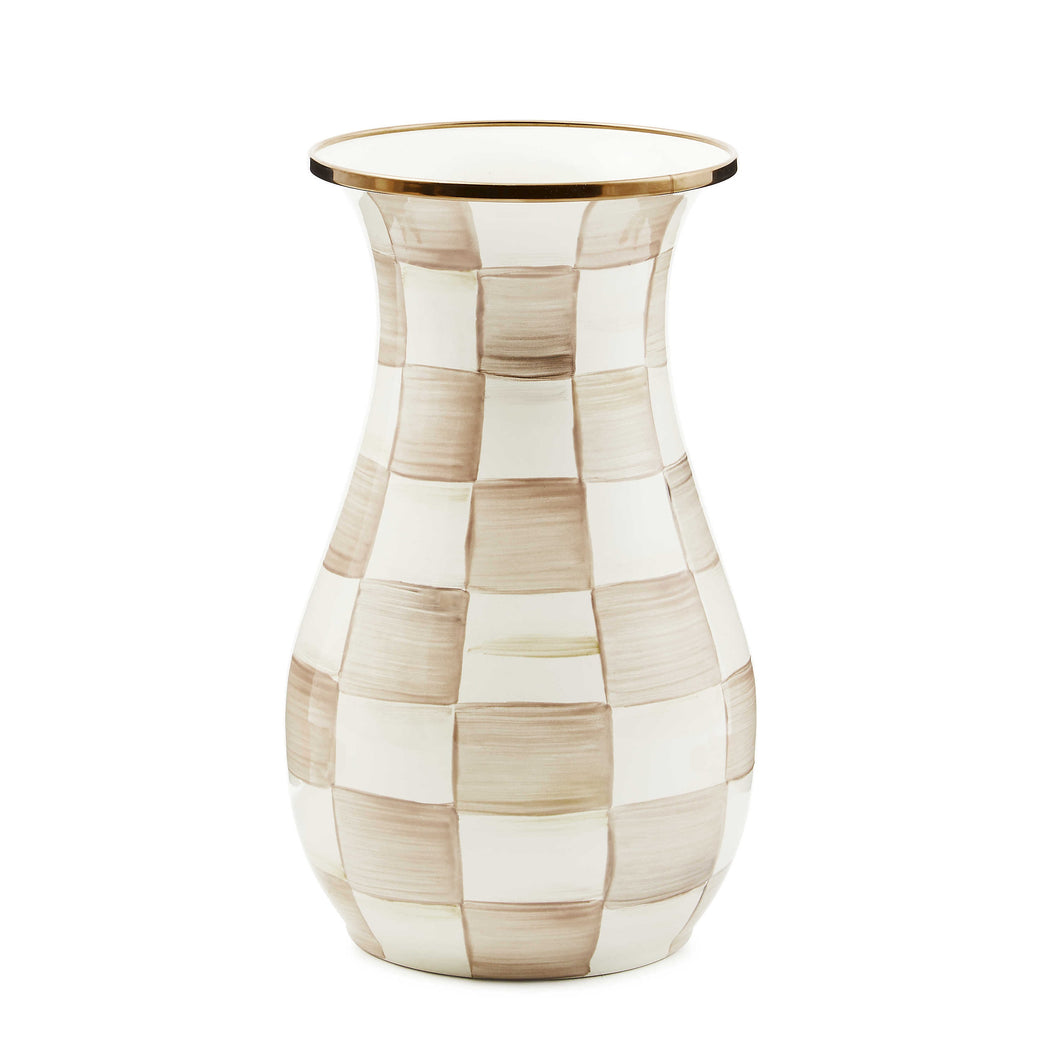 Mocha Check Tall Vase