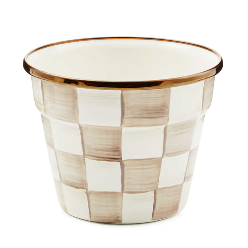 Mocha Check Small Garden Pot