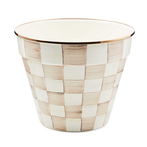 Mocha Check Extra Large Garden Pot
