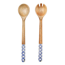 Cargar imagen en el visor de la galería, Royal Check Wood Salad Servers
