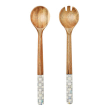 Cargar imagen en el visor de la galería, Sterling Check Wood Salad Servers
