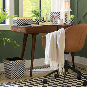 Courtly Check Lacquer Waste Bin