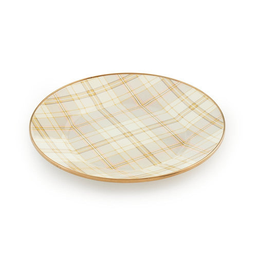 Tartan Latte Dinner Plate