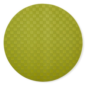 Green Check Faux Leather Placemat