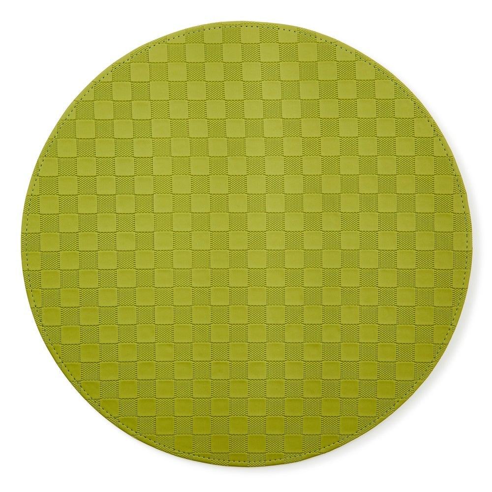 Green Check Faux Leather Placemat