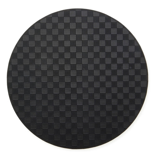Black Check Faux Leather Placemat