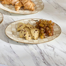 Cargar imagen en el visor de la galería, Mocha Check Small Oval Platter