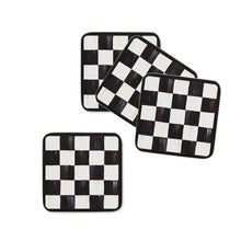 Cargar imagen en el visor de la galería, Courtly Checked Cork Back Coasters, Set of 4