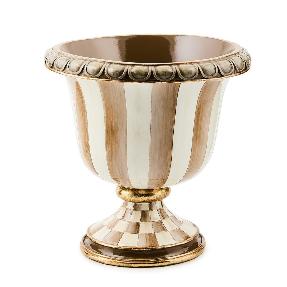 Mocha Stripe Tabletop Urn