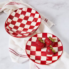 Cargar imagen en el visor de la galería, Cherry Check Appetizer Plates, Set of 4