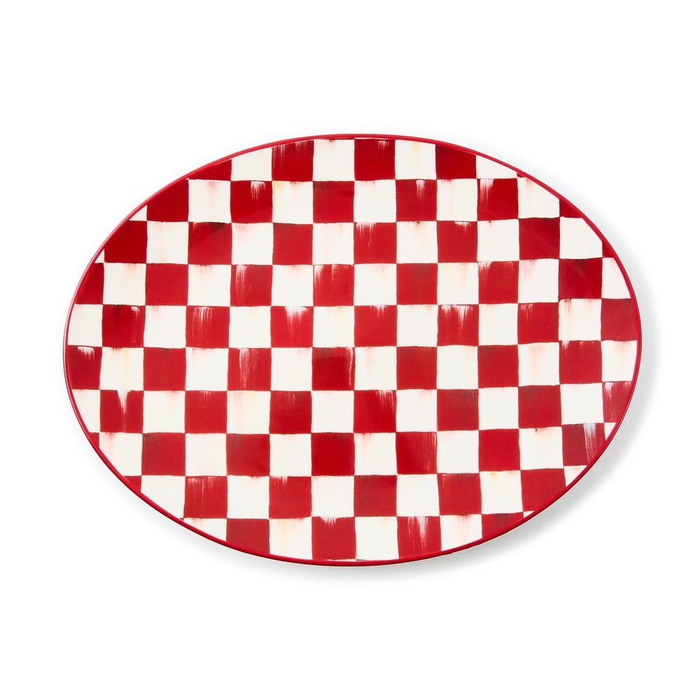 Cherry Check Serving Platter