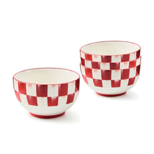 Cargar imagen en el visor de la galería, Cherry Check Breakfast Bowls, Set of 4