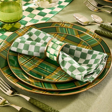 Cargar imagen en el visor de la galería, Dark Green Check Napkin, Set of 4