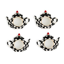 Cargar imagen en el visor de la galería, Courtly Check Teapot Napkin Rings, Set of 4