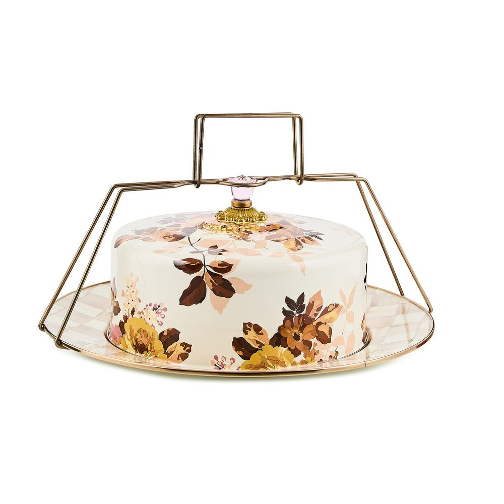 Wild Rose White Cake Carrier