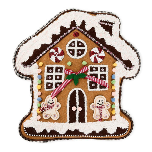 Gingerbread House Shaped Throw Pillow