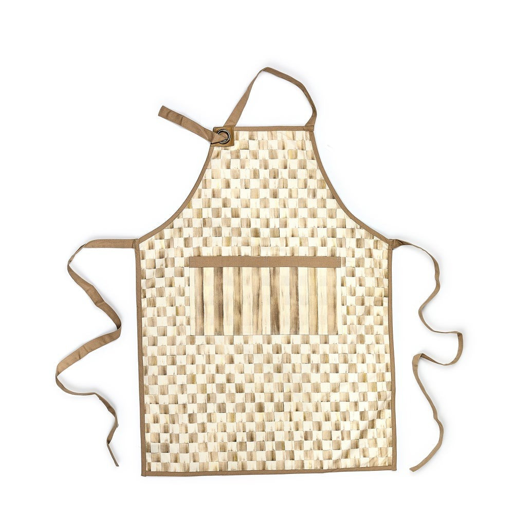 Mocha Check Apron