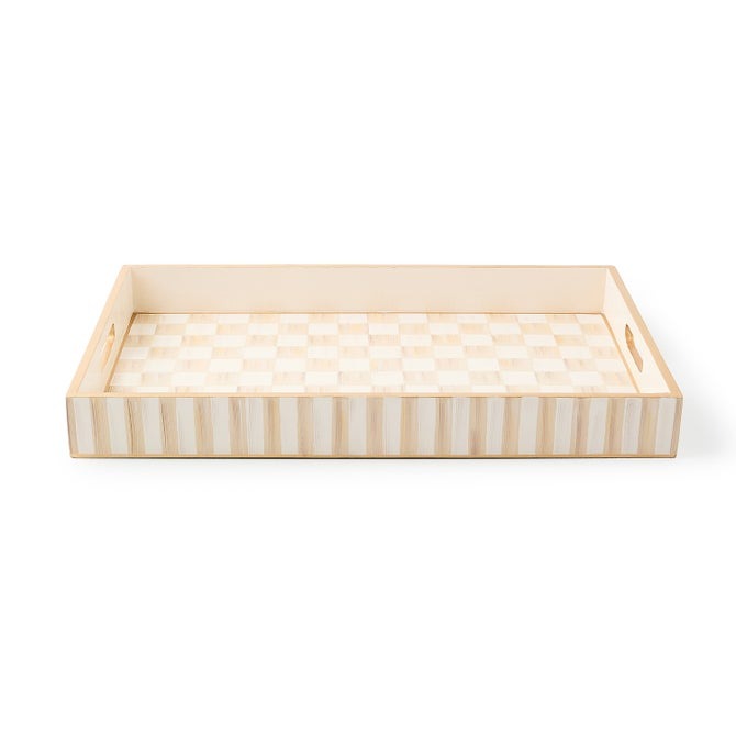 Mocha Check Serving Tray