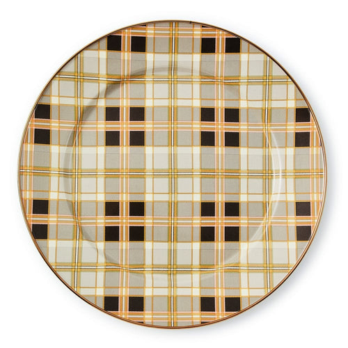 Tartan Mocha Charger Plate