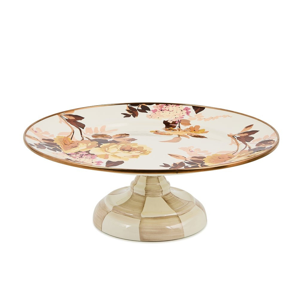 Wild Rose White Small Pedestal Platter