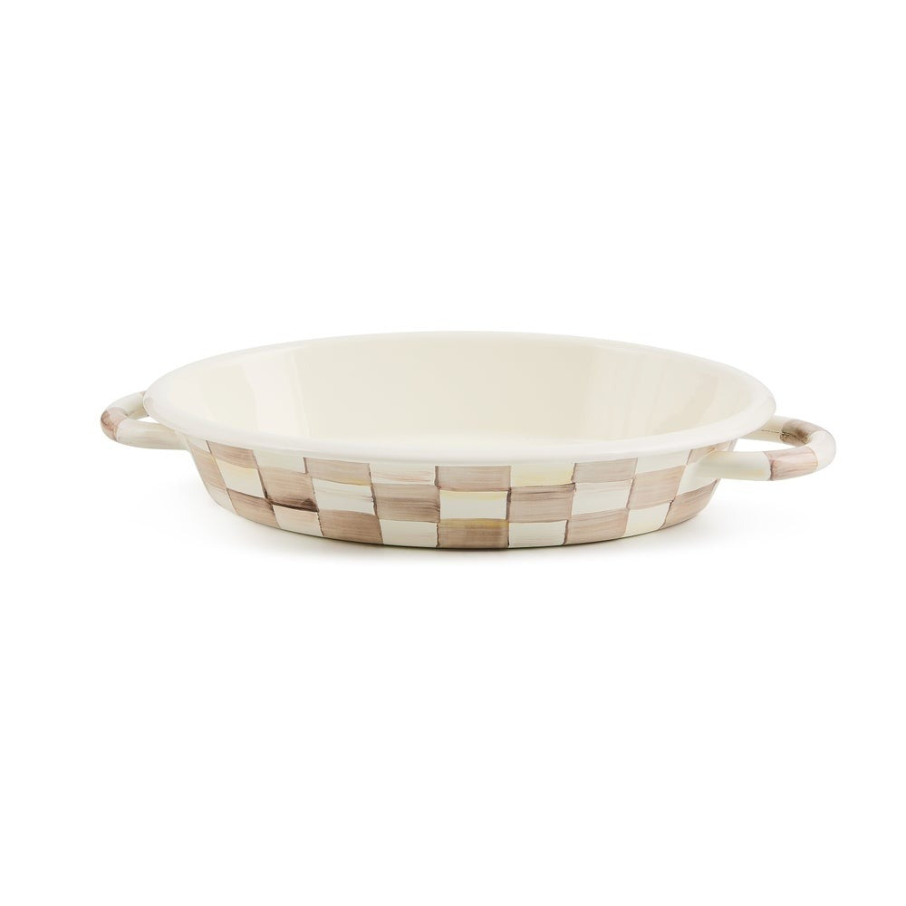 Mocha Check Medium Oval Gratin Dish
