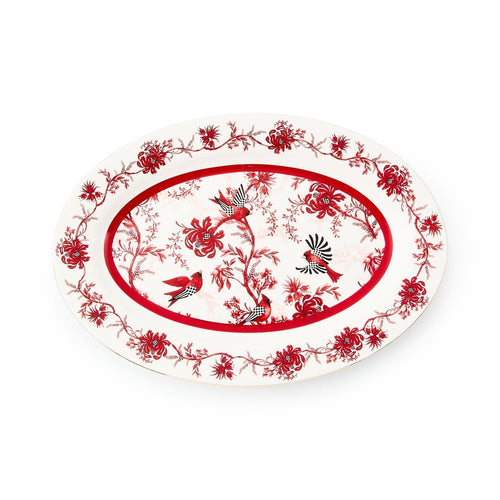 Cardinal Toile Oval Platter
