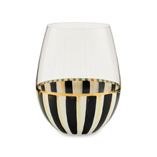 Cargar imagen en el visor de la galería, Courtly Stripe Stemless Wine Glass