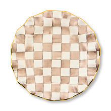 Cargar imagen en el visor de la galería, Mocha Check Ceramic Fluted Dinner Plate