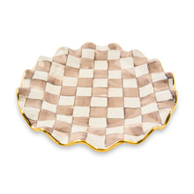 Cargar imagen en el visor de la galería, Mocha Check Ceramic Fluted Dinner Plate